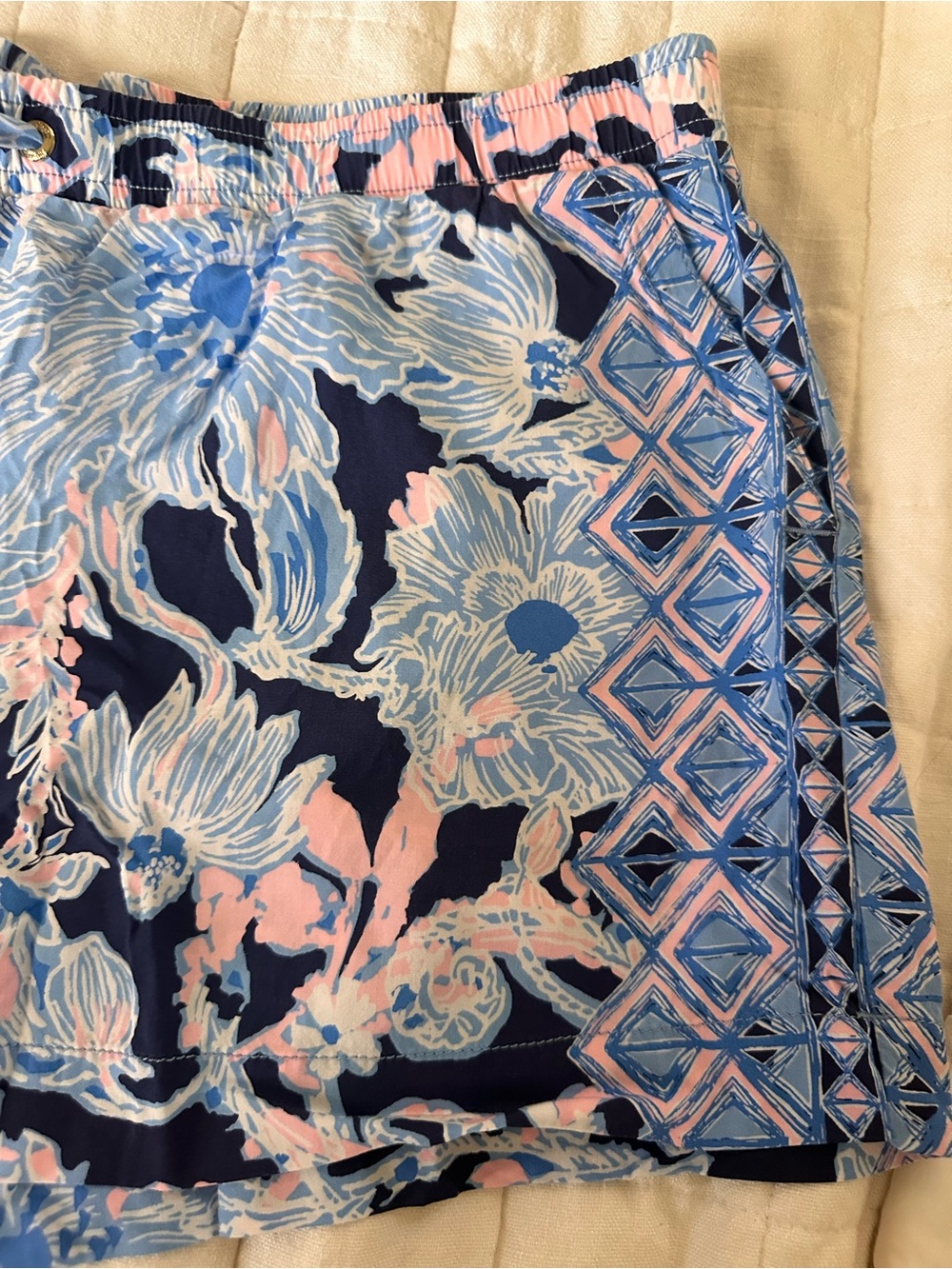 Lilly Pulitzer Navy, Light Blue & Pink Floral Shorts - Picture 4 of 5
